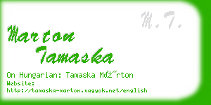 marton tamaska business card